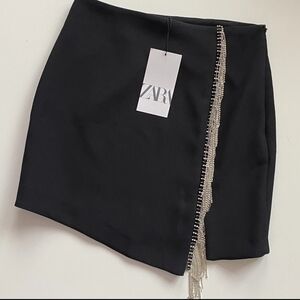 🛍SOLD🛍 Zara Black Skirt with Silver Embellishments